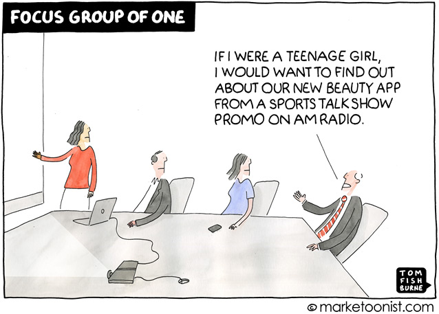 A satirical cartoon about focus groups
